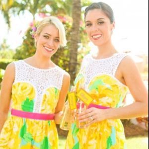 Lilly Pulitzer Yellow Reagan First Impression Dress Size 4